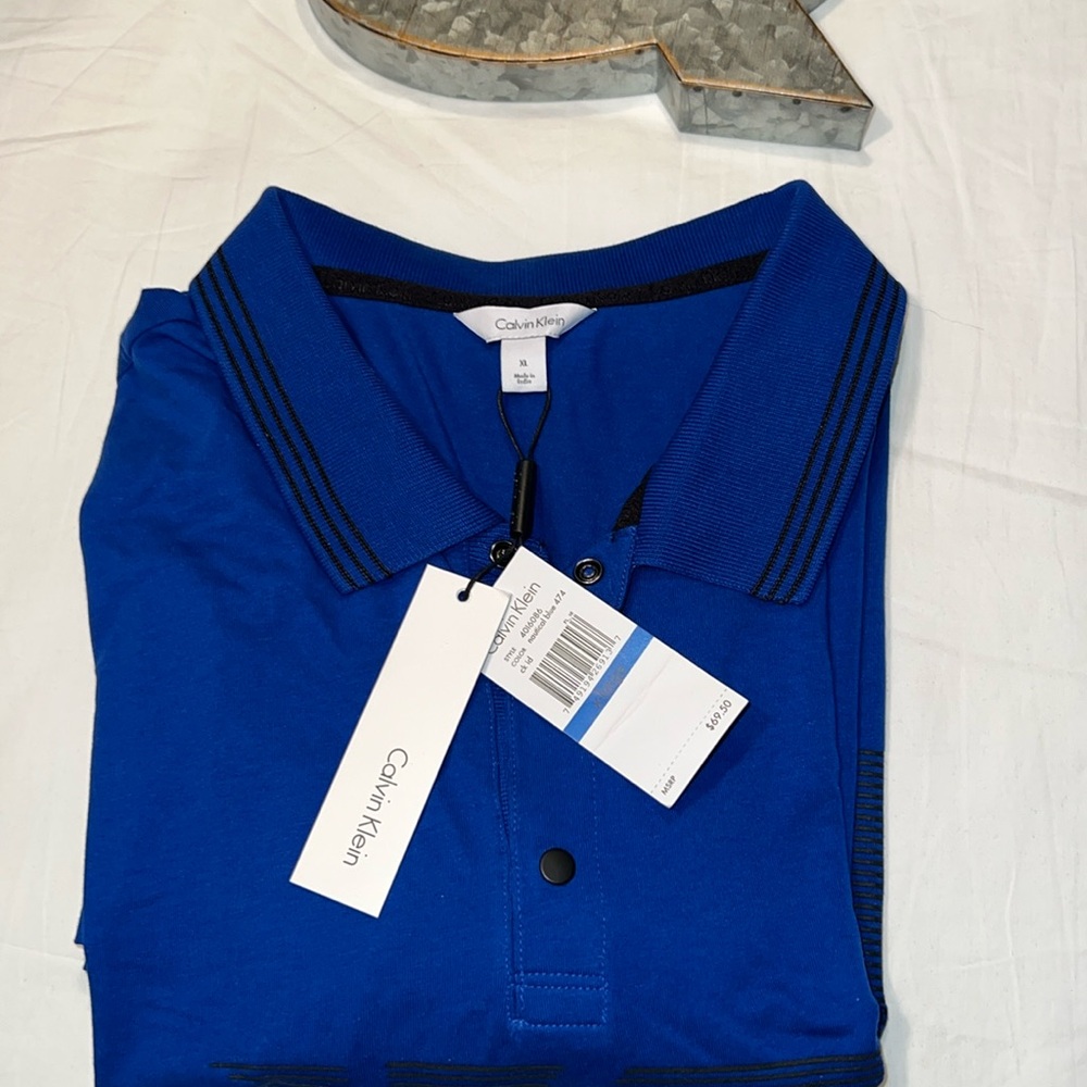 Calvin Klein Polo Shirt  NWT XL Navy/ Black